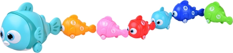 Petit train de poissons roulant sur roues