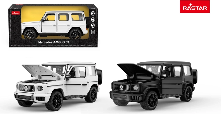 Modèle de voiture Mercedes-AMG G63 Rastar 1:24 blanc - 1 pièce
