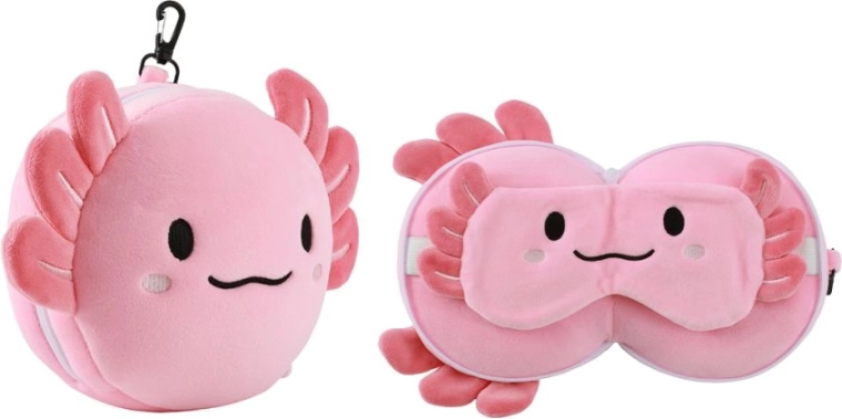 Coussin de voyage avec masque de sommeil Axolotl i-Total