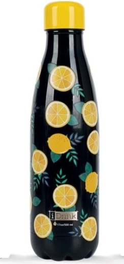 Gourde isotherme à motif de citrons