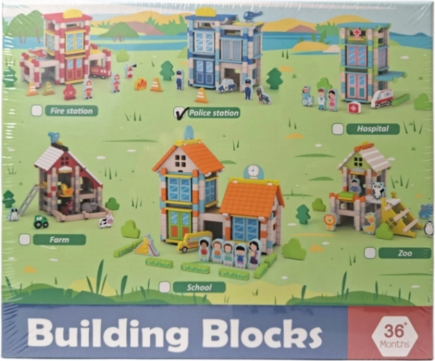 Jeux de construction en bois – commissariat de police