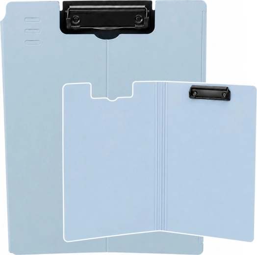 Porte-documents rigide à pince avec couverture A4, plastique, bleu - 1 pièce