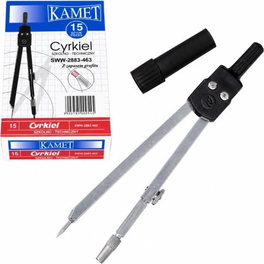 Compas scolaire et technique KAMET avec mine de rechange