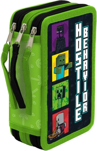 Trousse Minecraft triple compartiment garnie « Hostile behavior »