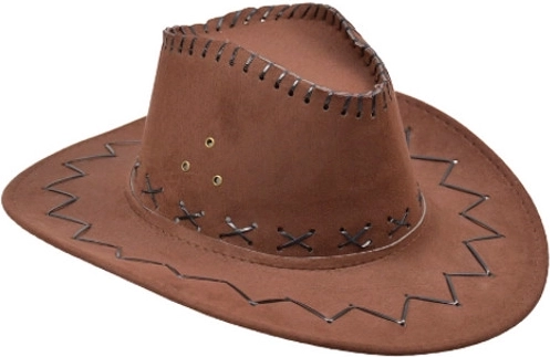 Chapeau de cowboy marron en imitation velours