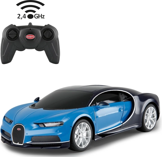 Voiture RC Jamara Bugatti Chiron 1:24 2,4 GHz bleue - 1 pièce