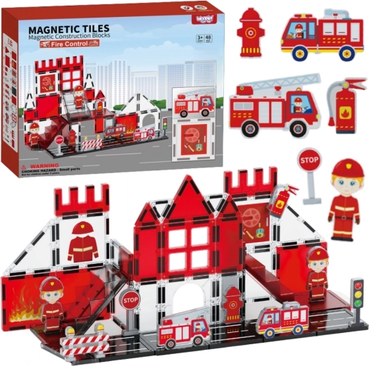 Woopie construction magnétique 3D pompiers 48 pièces