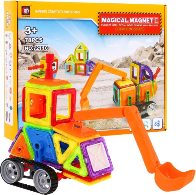 Jeu de Construction Magnétique Magické pour Enfants 3+ - Ensemble de 78 Pièces