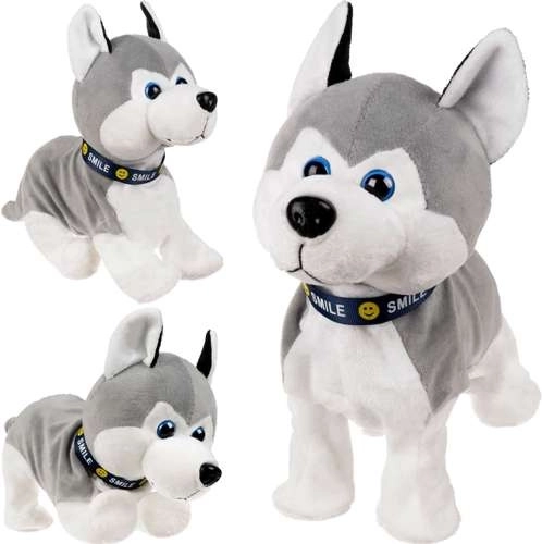 chien husky en peluche interactif réactif au toucher et au son