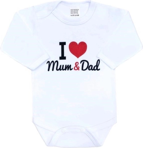Body bébé en coton à manches longues New Baby I love mum and dad, taille 80 (9–12 mois)