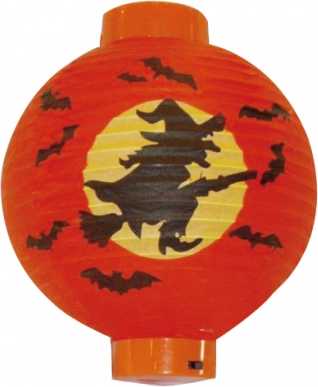 Lampion décoratif sorcière Halloween 20 cm à piles