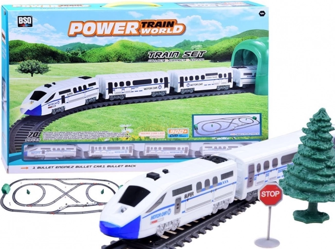 Circuit de train électrique Jokomisiada avec voie de 9 m et 70 pièces
