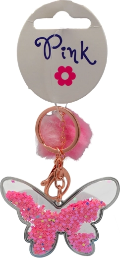Porte-clés avec pompons papillon - 1 pièce