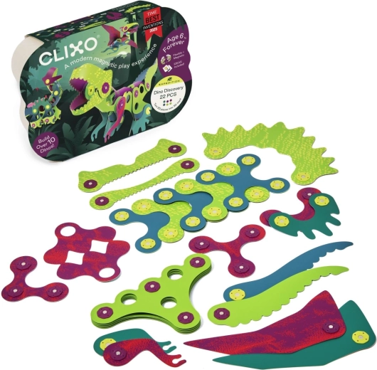 CLIXO Dino Discovery jeu de construction magnétique de 22 pièces