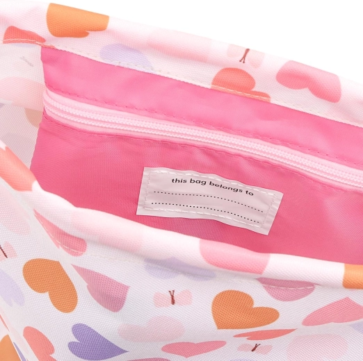A Little Lovely Company sac de sport enfant à cordon de serrage – cœurs