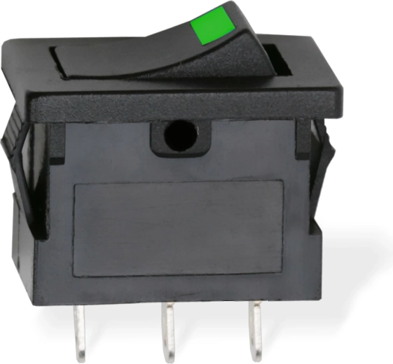 Interrupteur à bascule noir avec LED verte