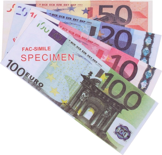 Billets en euros pour jouer à la boutique