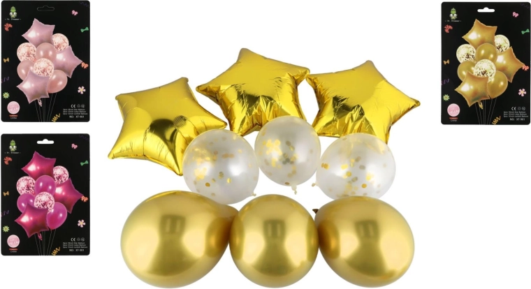 Ensemble de ballons de fête avec étoiles rose pastel - 9 pièces