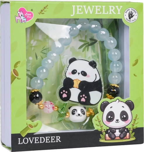 Set de bijoux pour enfants Panda avec bracelet bleu