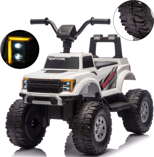 Voiture électrique Milly Mally Ford F-150 Raptor blanche