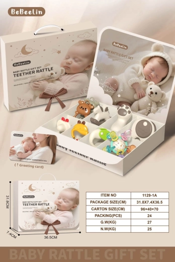 Coffret cadeau de jouets de dentition et de hochets pour nouveau-né
