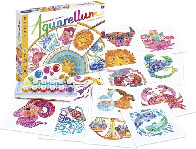 Sentosphere set d’aquarelle Signes du zodiaque