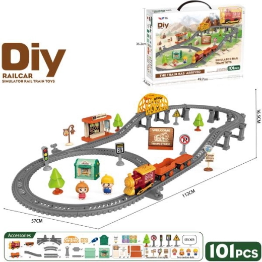 Circuit de train DIY Bo Railway pour enfants – 101 pièces