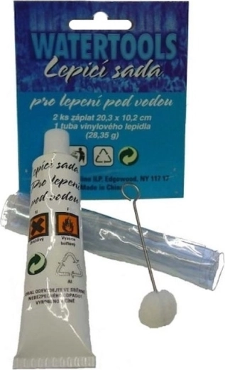Colle pour liner de piscine avec rustines pour réparations sous l’eau