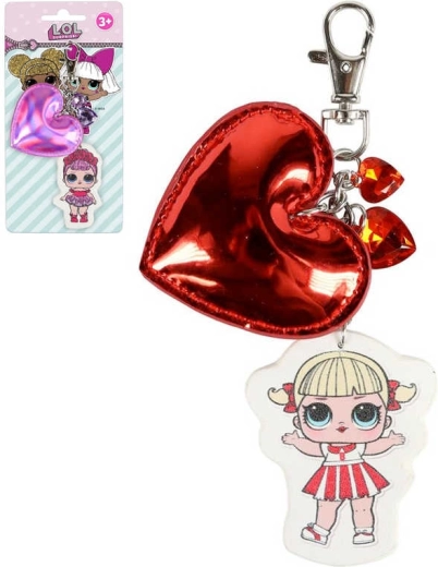 Porte-clés enfant L.O.L. Surprise cœur avec breloques et mousqueton - 1 pièce