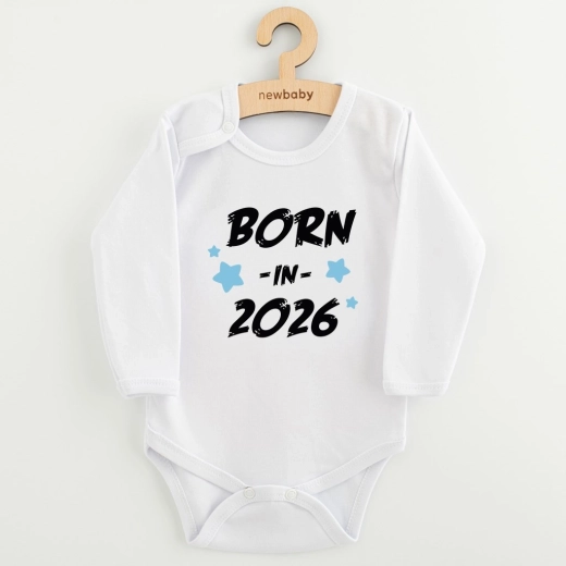 Body bébé à motif NEW BABY Born in 2026, bleu