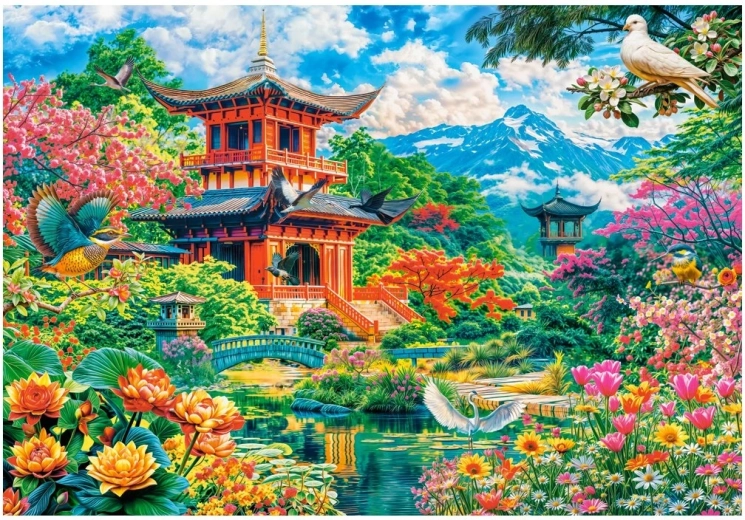 Castorland puzzle harmonie printanière du jardin 1000 pièces