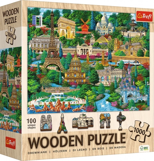 Puzzle en bois Lieux célèbres de France 1000 pièces