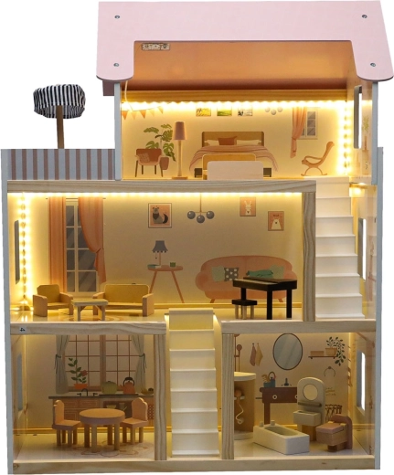 Maison magique à plusieurs niveaux avec éclairage LED
