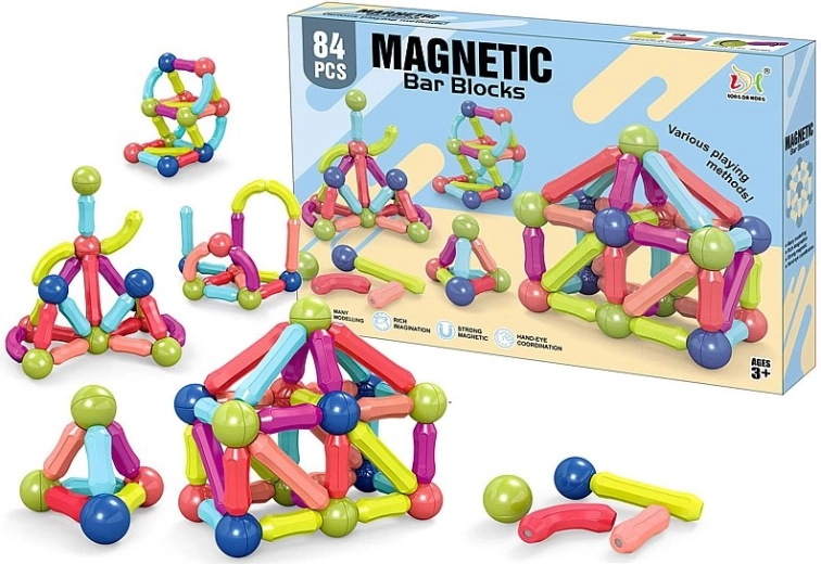 Construction magnétique 3D – set de 84 pièces