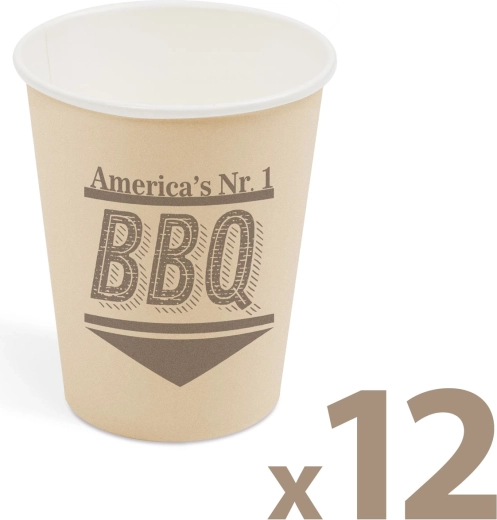 Gobelets en papier BBQ 250 ml, 12 unités