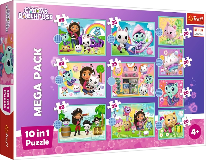 Trefl Puzzle Pro Enfants La Maison des Chats de Gabby 10 en 1