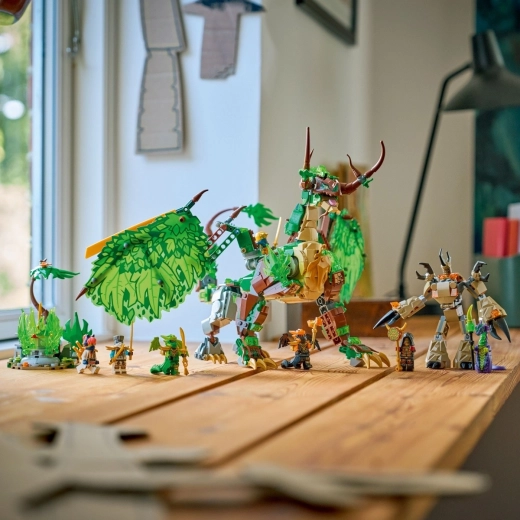 Scènes de jeu riches avec mécha et arbre