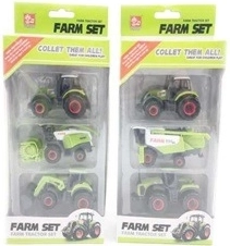 Service agricole – set de machines agricoles 1:64 : tracteur, moissonneuse-batteuse et tracteur avec chargeur frontal