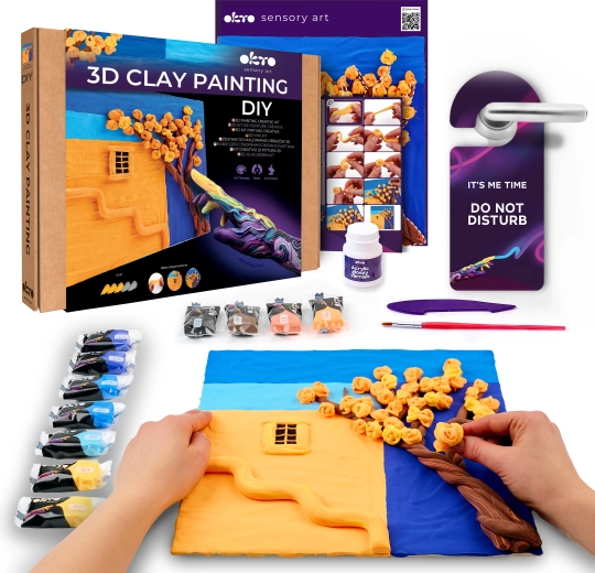 Set créatif Okto pour peindre avec de la pâte « Après-midi doré » 30 × 30 cm