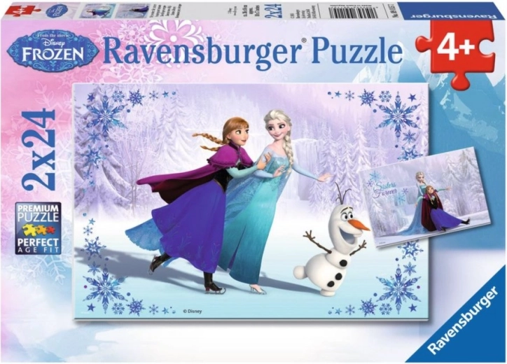 Puzzle 2x24 pièces La Reine des neiges Sœurs pour toujours