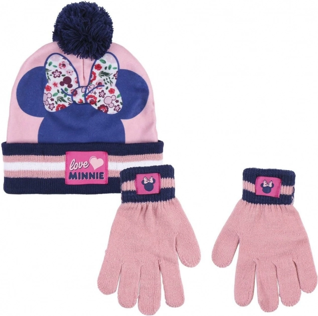 Ensemble bonnet + gants Minnie