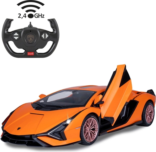 Jamara Lamborghini Sián FKP 37 voiture RC télécommandée 1:14 orange 2,4 GHz, portes manuelles - 1 pièce