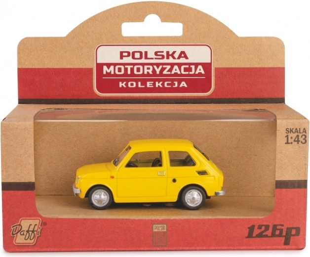 Modèle de voiture Fiat 126p jaune 1:43