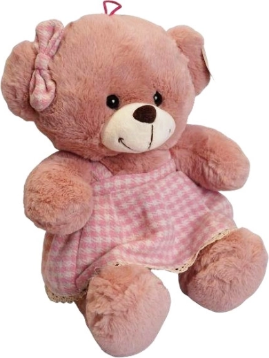 Oursonne en peluche rose 32 cm