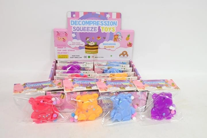 Ours anti-stress à presser – 16 pcs en présentoir
