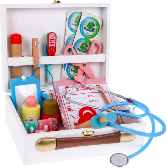 Ensemble médical en bois pour enfants 3+ avec accessoires 30 pièces