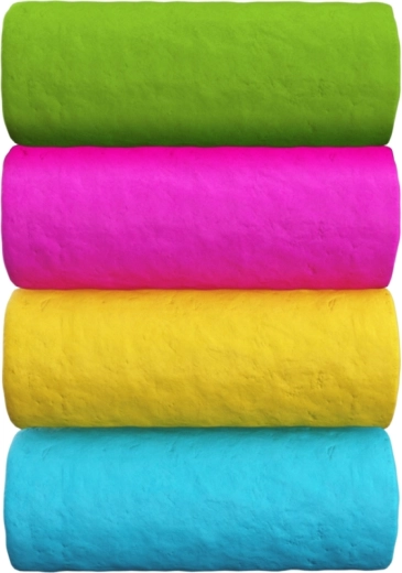 Quatre couleurs de pâte à modeler