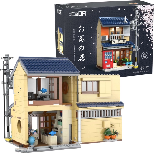 CaDA salon de thé japonais, jeu de construction avec éclairage LED, 1200 pièces