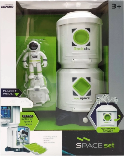 Set de jeu station spatiale avec astronaute, lumière et son