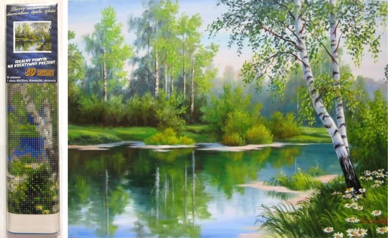 Peinture diamant Paysage printanier 30x40 cm